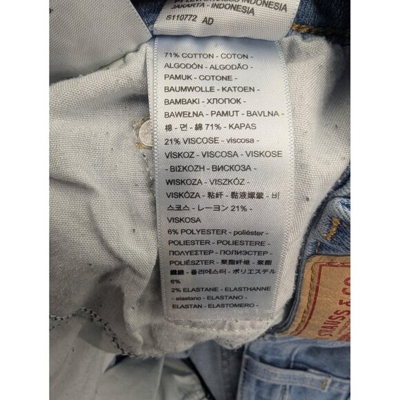 Levis 726 Flare Jeans Womens 34 34x32 Light Wash Distressed High Rise Stretch - Picture 16 of 16